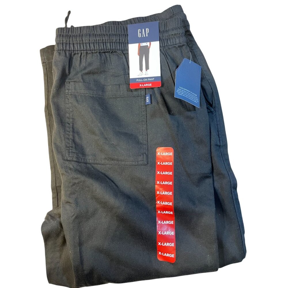 Gap X-Large Men's Black Pull-On Pants With Elastic Waist & Pocket